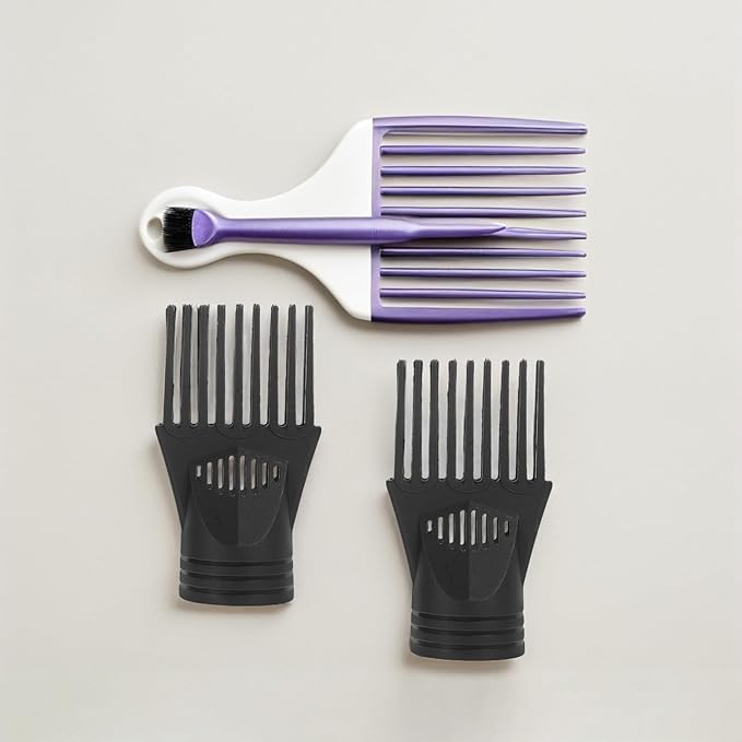 3pcs Hair Dryer Concentrator Attachment - Salon Plastic Blow Dryer Comb Nozzle Replacement - Black Hair Styling Blower Comb Nozzle