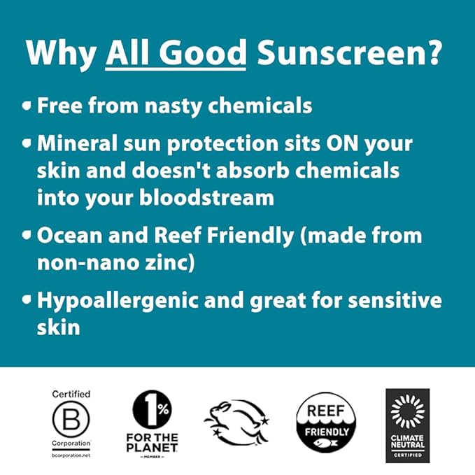 All Good SPF 15 Lip Balm & Facial Sunscreen Bundle - Calendula, Olive Oil, Beeswax, Vitamin E - Includes (1) SPF 15 Lip Balm 3-Pack, and (1) SPF 30 Facial Sunscreen
