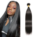 Color 1B Bundles Human Hair Natural Color Straight Bundles 18 Inch Grade 8A Brazilian Virgin Remy Hair Extensions Double Weft Remy Natural Black Hair Weave