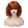 Short Copper Red Curly Wigs for Women Natural Synthetic Wig Auburn Middle Natural Looking Synthetic Heat Resistant Fiber Wig for Daily Party Use