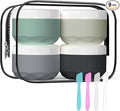 Travel Containers for Toiletries, 4-Pack TSA Approved Silicone Jars (1.7oz) - BPA Free Leakproof Cosmetic Containers for Creams, Lotion, Skincare & Makeup with Bonus Waterproof Bag