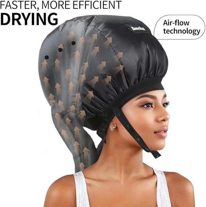Hooded Hair Dryer， Ideal Hair Diffuser for Curly Hair， Your Ultimate Solution - Spacious Capacity Blow Dryer Cap for Rapid Styling of Curls（Size Medium）