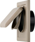 NO-PEST VENT, Exclusive Dual Door Dryer Vent Cover Outdoor 4 inch with Collar, Made in USA w Highest UV Resistant Plastic in any Outdoor Vent Cover (Tan, 4" Plastic WIth Collar)