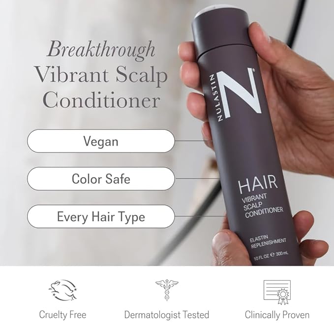 NULASTIN Vibrant Scalp Hair Conditioner - Volumizing Conditioner for Fine Hair - Supports the Appearance of Fuller, Healthy-Looking Strands at the Root - Color-Safe, Silicone Free & Vegan (10 Fl Oz)