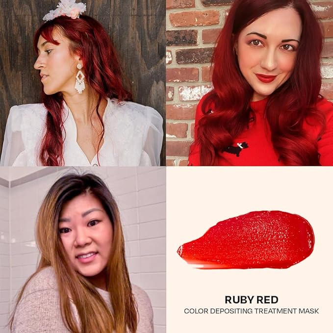 oVertone Daily Color Depositing Conditioner: 8oz Temporary Coloring Conditioner with Shea Butter & Coconut Oil, Refresh Color & Prevent Fading, Vegan & Cruelty-Free, Extreme Red is Ruby Red