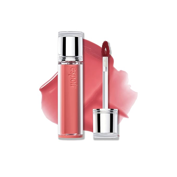 Espoir Couture Lip Tint Glaze #17 Ginger Peach 0.14oz | Volumizing Lip Stain with Syrupy Shine | Long-Lasting & Vibrant Color for Radiant Lip Look | Moisturizing & Glossy Lip Tint | Korean Lip Makeup