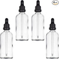 YIZHAO Clear Glass Dropper Bottle 4oz, Tincture Bottles with Glass Dropper, for Essential Oils, Aromatherapy, Cosmetic, Laboratory, Pharmacy, Liquids, Travel –4 Pcs