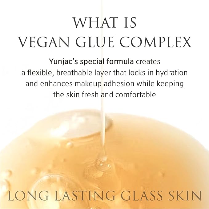 YUNJAC Base Prep (0.85 fl oz) - Grip Primer, Skin Perfecting Makeup Base for Korean Skin Prep. Silicone-Free, Serum Texture for Glowing, Flawless, and Long-Lasting Makeup