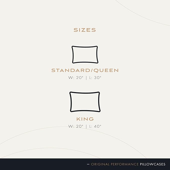 SHEEX Original Performance Cooling Pillowcases, Ultra-Soft Pillowcase Set, 2 Cooling Pillow Covers, King, Graphite