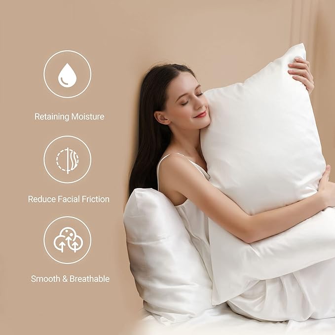 ZIMASILK 22 Momme Silk Pillowcase for Hair and Skin - 100% Pure Mulberry Silk with Hidden Zipper, Grade 6A Luxury Pillow Case for Women, Soft & Durable, Gift Box (Standard 20"x26" Grey Purple)