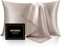 INFIIXSO Mulberry Silk Pillowcase for Hair and Skin, Silk Pillow Cases Queen Size with Hidden Zipper 20x30 Inches, Extraordinary Smooth and Soft Cooling Pillow Cases for Hot Sleepers(Caramel, 1 Pack)