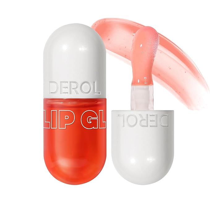 Lip Plumper Raspberry (0.19 Fl. Oz.) Lip Gloss Natural Lip Oil 2in1 Lip Care Serum for Beautiful Fuller-Looking Lips, Hydrating & Reduce Fine Lines,Grapefruit