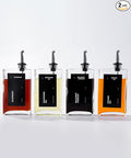 Olive Oil Dispenser for Kitchen, Cooking Oil Dispenser, Oil and Vinegar Dispenser Set, Olive Oil Bottle, Soy sauce dispenser, coffee syrup bottles - 4 pcs, Black