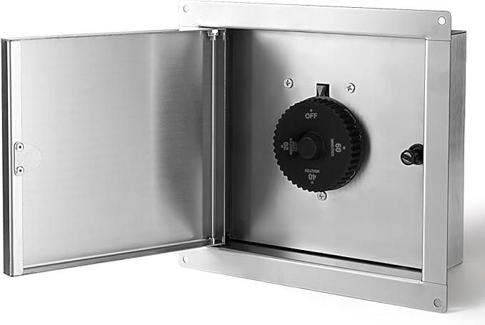 1 Hour Outdoor BBQ Island Shut Off Timer - Propane & Natural Automatic Gas Timer Shut Off Valve, Ideal for Outdoor Kitchens and BBQ Setups