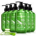 Aloderma Aloe Vera Gel + Tea Tree Oil, Made with Refreshing Organic Aloe for After Sun Skin Care, Multipurpose Use for Hair and Scalp, and Face or as a Shaving Gel or Aftershave - 10.6Oz x 6btls