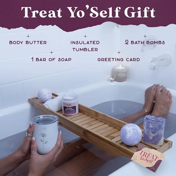 Purple Canyon Bath Gift Set for Women | Relaxing Lavender and Lilac Self-Care Gift for Women