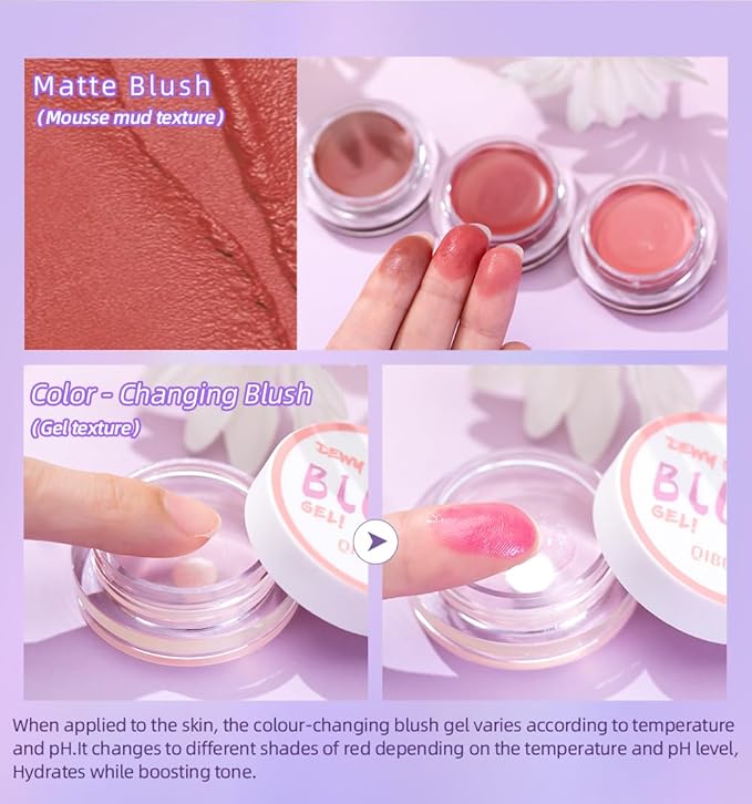 Warm Change Blush Clear Color Change Moisturizing Natural Nude Long-lasting All-Day Face Enhancing Makeup Color,