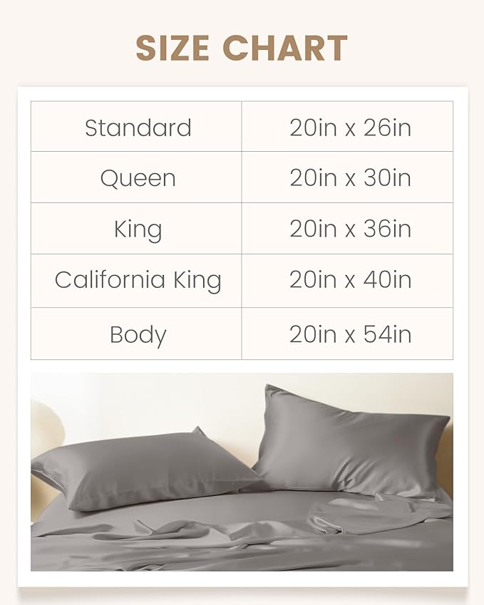 THXSILK 100% Natural Mulberry Silk Pillowcase for Hair and Skin, Grade 6A+ Pillowcase with Hidden Zipper, Soft Breathable Smooth Both Sided Silk Pillow Cover(Standard 20x26inch, Grey)