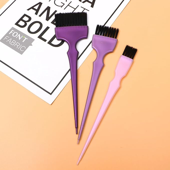 1 Set Purple Hair Dye Purple Outfit Mixing Bowls Set Hair Colour Applicator Hair Coloring Kit Highlight Brush Hair Dyeing Dyeing Applicator Hair Coloring Beard Tool