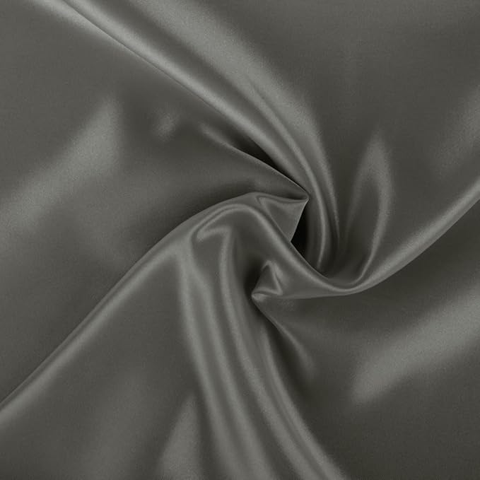 BLISSFORD Satin Pillowcase with Zipper, for Hair and Skin Care, Feels Soft and Cool Like a Silk Pillowcase, Satin Pillow Cases 2 Pack, Slik Pillow Cover, Dark Grey - Queen Size