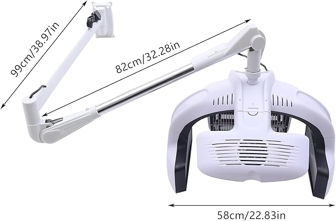 Wall Mounted Orbiting Hair Dryer, 1500W Temperature Adjustable Salon Hair Perming Machine, 360 Degree Rotating Heating Ring Rotating Hair Treatment Machine with 5 Heating Discs for Salon SPA