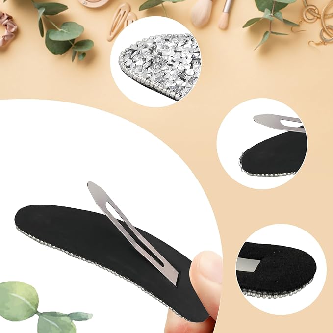 2PCS Rhinestone Hair Clips,Snap Hair Accessories,Decorative Hair Clips,Rhinestone Barrettes For Women Girls(SET20)