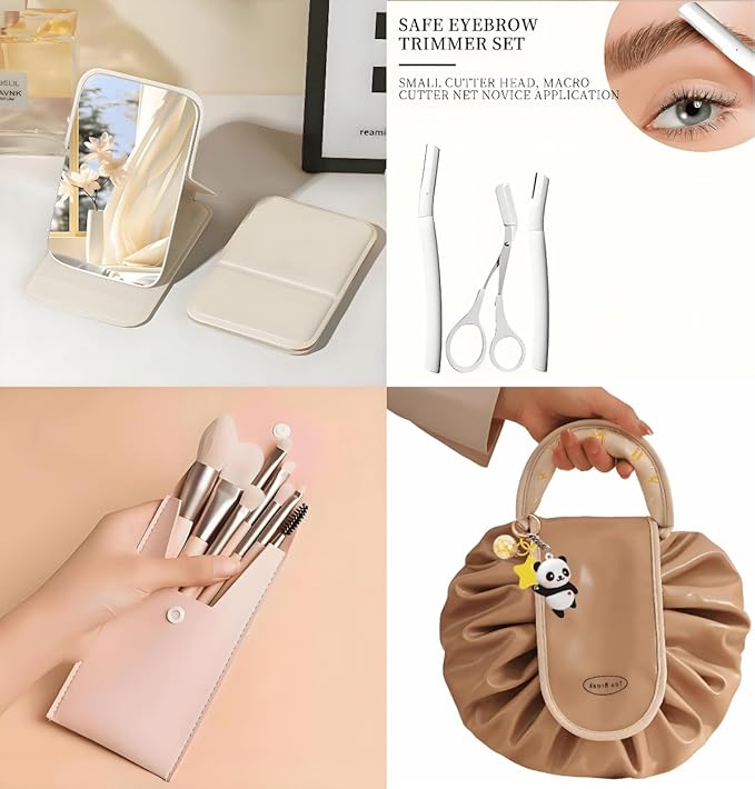 Beauty Makeup Palette 33 Pigmented Colors Professional Eyeshadow Blush Highlighter Contour Glitter Matte Set with Brushes Ideal Makeup Kit for Eyes Lips and Face