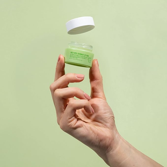 W7 Sweet Dreams Overnight Green Apple Lip Mask - Vitamin E, Aloe Vera and Grape Seed Oil - For Hydrated, Full Looking & Irresistible Lips - 0.40 Fl Oz