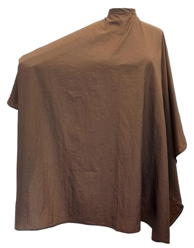 CHARLENE Professional Cutting Cape for Salon Hair Styling, Barber Haircut, Coloring, Skincare, Makeup (PLAIN, BROWN)