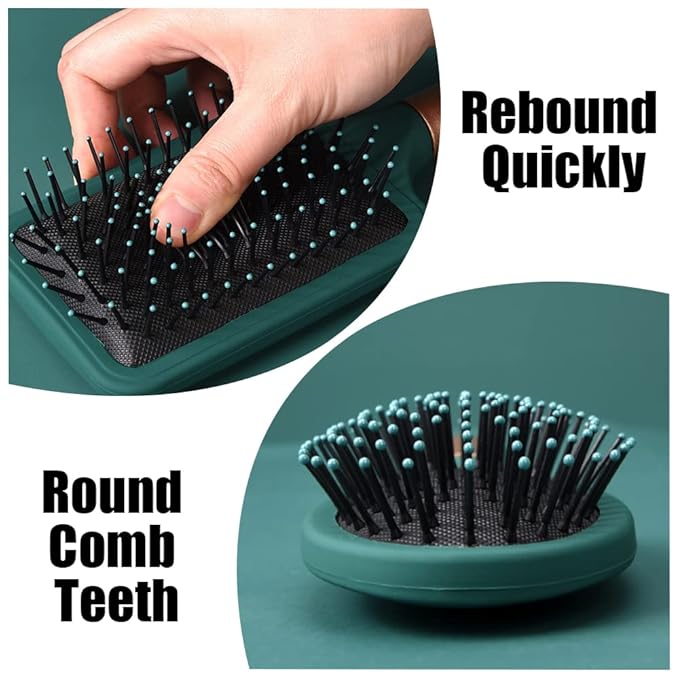 4 Pcs Hair Brush Set,Anti Static Massage Oval Comb,Detangling Brush Round Hair Brush Vent Hair Brush,Flexible Soft Pin Bristles for Long Thick Curly Wavy Dry Damaged Hair