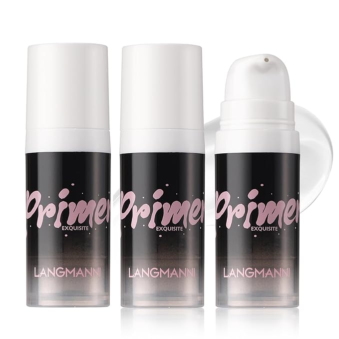 LANGMANNI Matte Grip Face Primer, Transparent Skin Perfecting Hydrating Primer,Unique Smooth Gel-Based Primer Essential For Longlasting Perfection Face Makeup (0.33 Fl Oz, 3)