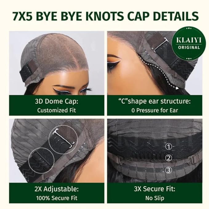 KLAIYI Ombre Brown Body Wave Bye Bye Knots Glueless Wig Pre Cut Lace Front Wigs Human Hair Chestnut Brown Loose Wave Pre Bleached Pre Plucked Wear and Go Wig with Dark Roots 30S Ready to Go Wig 24Inch