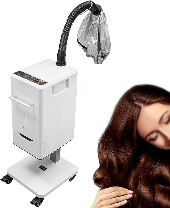DNYSYSJ Nano Mist Hair Steamer, 500W Multi-Functional Anion Hair Color Processor, Professional Salon Hair Care, White