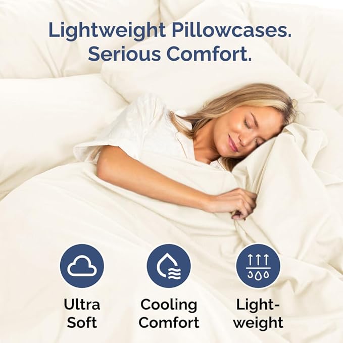 King Pillow Cases Set of 6 - Ultra Soft Hotel Quality Pillowcase Covers - Comfy. Cozy & Wrinkle Free - Shrink, Stain and Fade Resistant - Machine Washable Pillow Protectors - 6 Piece Set - Off White