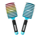Magical Ultra Detangling Brush for Wet or Dry Hair, Detangler Brush, Fast Drying Styling Massage Hairbrush for Men, Women and Kids (Rainbow+Blue)