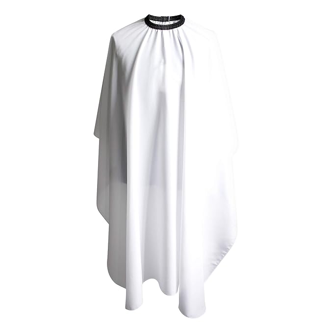 Professional Salon Cape Polyester Haircut Apron Barber Cape,54”x62”,White,C026005B