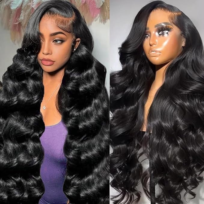AMIRTY 250 Density 13x6 Lace Front Wigs Human Hair Pre Plucked Real Virgin Human Hair Wig Invisilbe Hairline Tiny Knots Body Wave HD Lace Frontal Wigs 3X Longer Lifespan 26 Inch