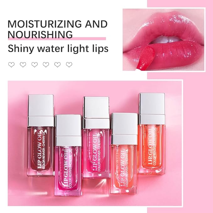 Plumping Lip Oil, Long Lasting Hydrating Lip Gloss Tinted Lip Balm Non-sticky Revitalizing, Tinting Lip Care Oil for Dry Lip (RASPBERRY)