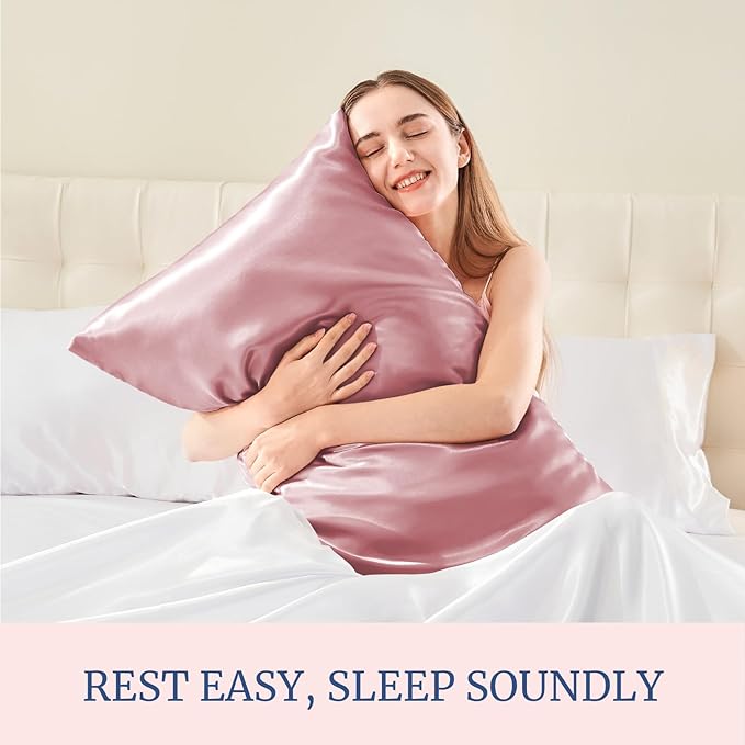 BEDELITE Satin Pillowcase for Hair and Skin, Super Soft Similar to Silk Pillow Cases 4 Pack with Envelope Closure, Cooling Pillowcases for Women Men (20"x36" King Size, Nostalgia)