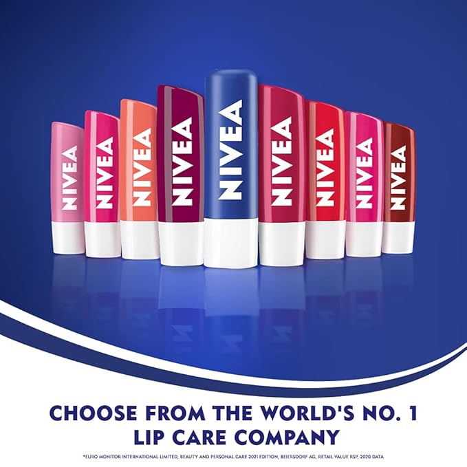 NIVEA Lip Balm, Pomegranate Shine, 4.8g