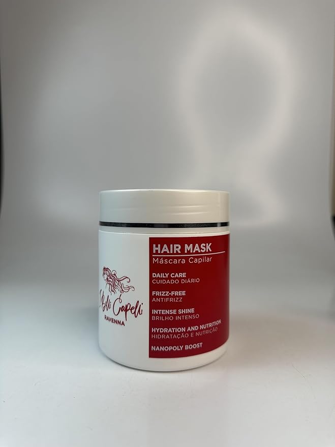 I Belli Capelli Ravenna Hair Mask with Aloe Vera - Deep Conditioner for Dry, Damaged Hair Treatment- Hydrates, Repairs & Nourishes - For All Hair Types - Mascarilla Para el Cabello (16.9 Fl Oz/500g)