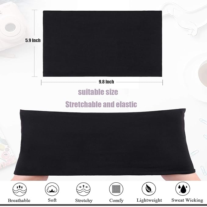 6 Pack Wide Turban Headbands for Women - Large Boho Head Wraps, Sports Workout Stretch Non-slip Soft Elastic Hair Bands