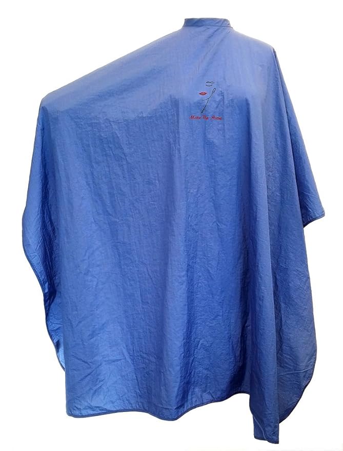 CHARLENE Professional Cutting Cape for Salon Hair Styling, Barber Haircut, Coloring, Skincare, Makeup (MU Logo, BLUE)