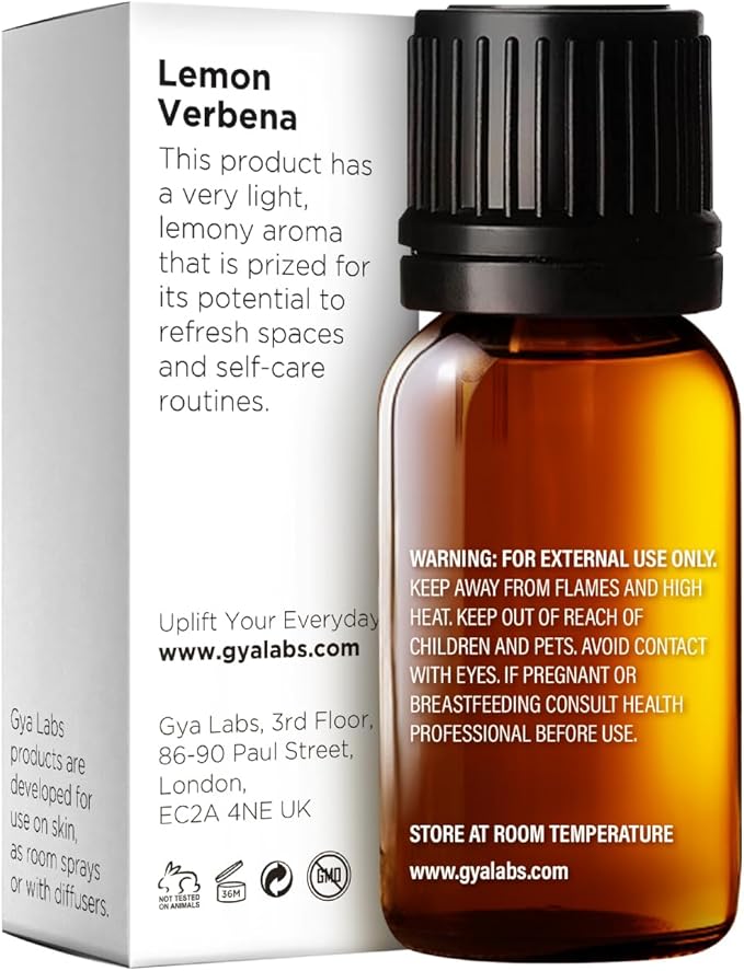 Gya Labs Lemon Verbena Essential Oil - 0.34 Fl Oz - for Hair, Skin, Diffuser, Aromatherapy & DIY Candle Making Scent