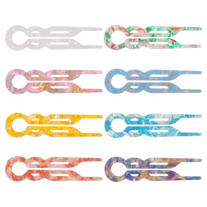 8 Pcs French Hair Pins for Women French Hair Clips Elegant Design Accessories Suitable for Christmas Valentines Wedding Birthday Thanksgiving Hairpin Gifts (Set C)