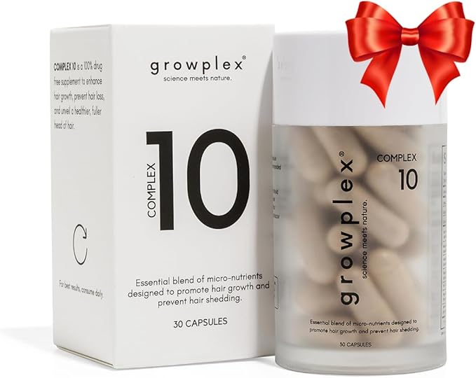 Complex10 Hair Support Supplement with Biotin, Collagen & 10 Essential Nutrients – Supports Healthy, Stronger-Looking Hair – 30 Capsules for Men & Women