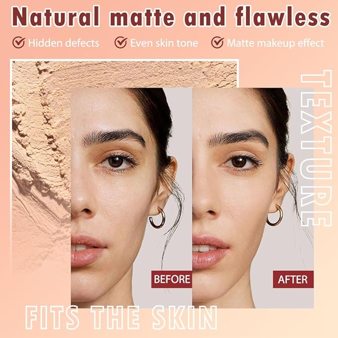 Oil Control Face Pressed Powder, Matte powder setting powder, long-lasting and waterproof loose powder, Flawless Lightweight Face Cosmetics, Cruelty-free, (05, 1 Pcs)