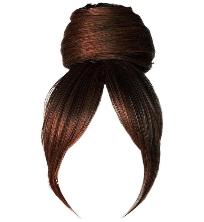 Hairuwear Hairdo Trendy Fringe and Bun Hairpiece With Fashionable Bangs and Side Piece, R6/30H Chocolate Copper