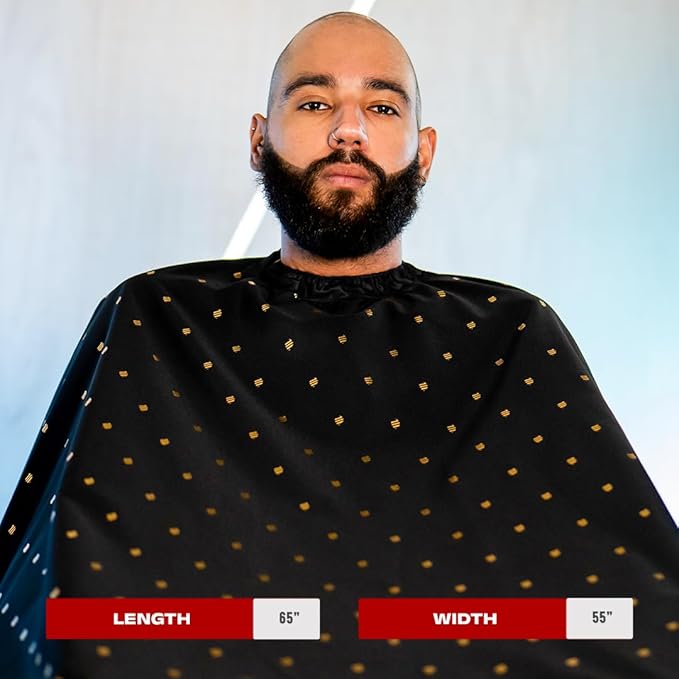 Barber Strong The Barber Cape Haircut Cover for Men, Hair Repelling and Static-Reducing Material, Water Resistant Fabric