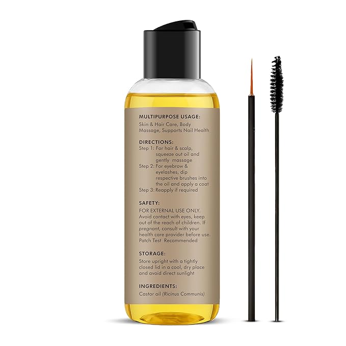 Majestic Pure Castor Oil - 100% Pure & Natural - Premium Grade, Cold Pressed, Hexane Free - Hair, Eyelashes, Eyebrows, Nails - Moisturizing & Nourishing - 4 Fl Oz